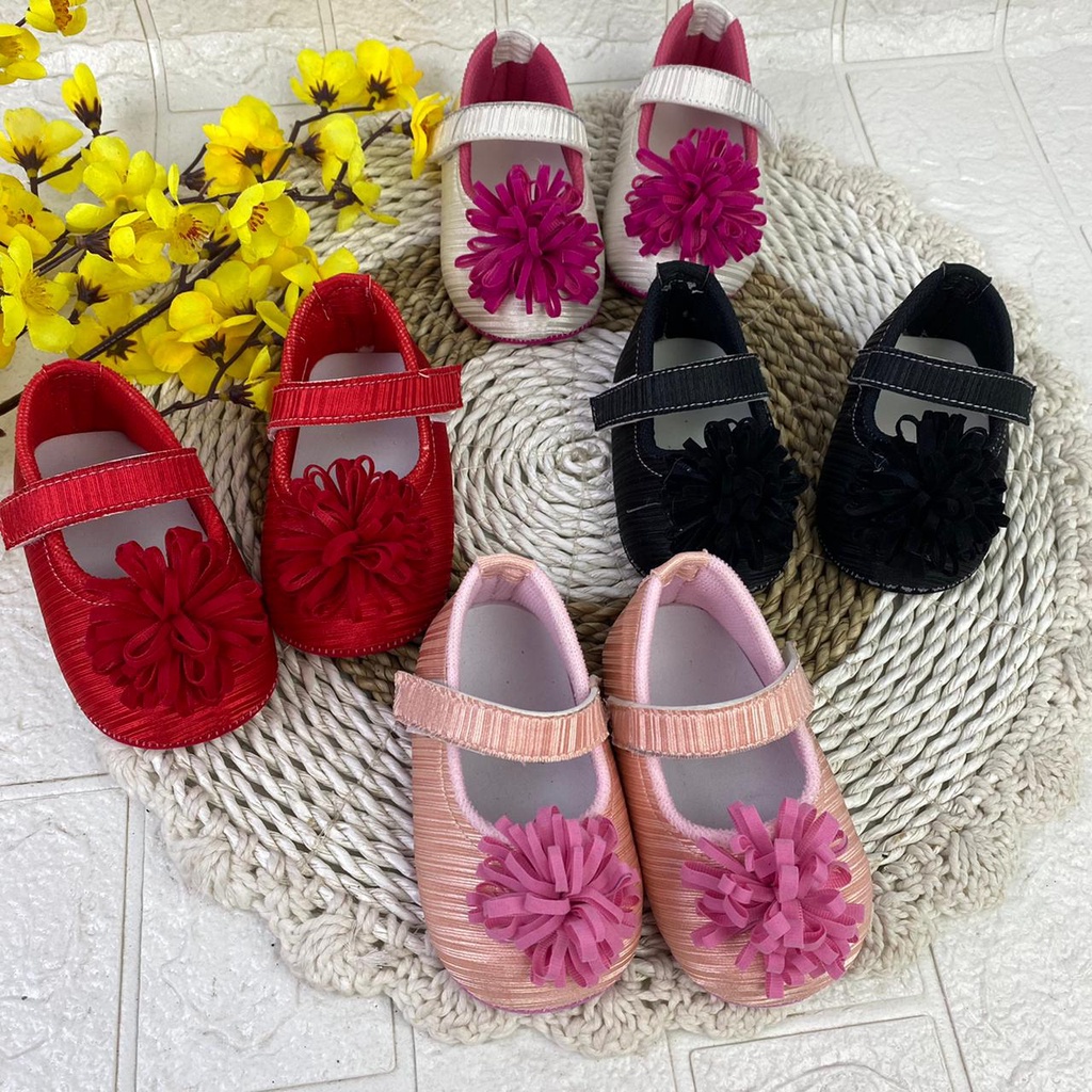 [TAMAN SEPATUKU] SEPATU TRENDY MURAH  ANAK BAYI PEREMPUAN BUNGA MEKAR ALBANY 0-12 BULAN LPX03