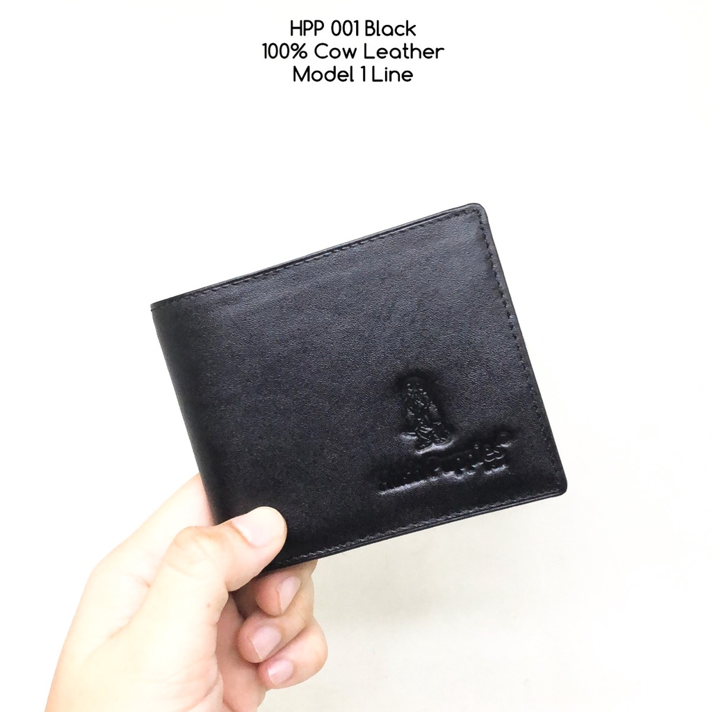 dompet pria hushpuppies 001 black kulit sapi asli dompet murah