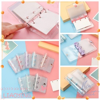 LY Portable Notebook Cover Mini Loose-leaf Refill Rings Binder Creative File Folder 3-hole Hand Account Diary Stationery Diary Book Inner Pages