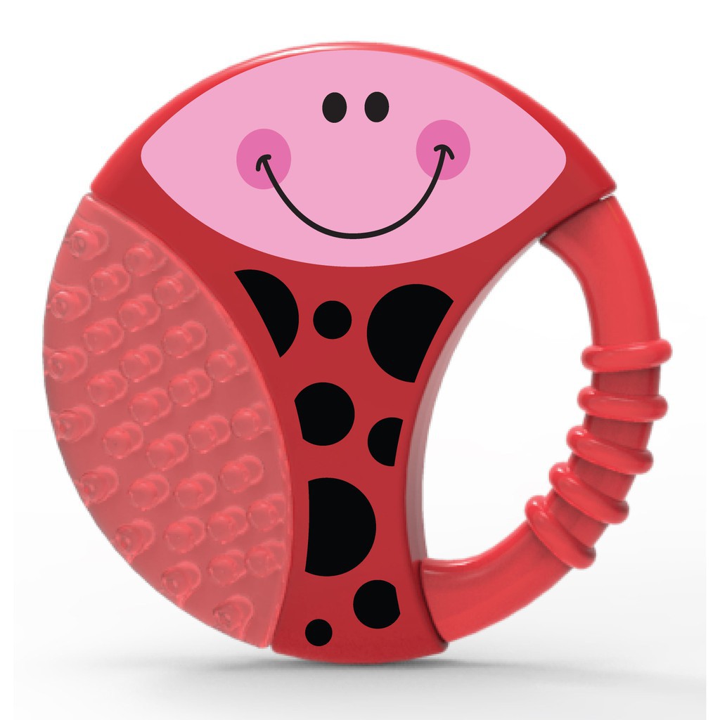 Baby Safe Easy Grip Cooling Teether With Purified Water TT002 Lady Bug Merah