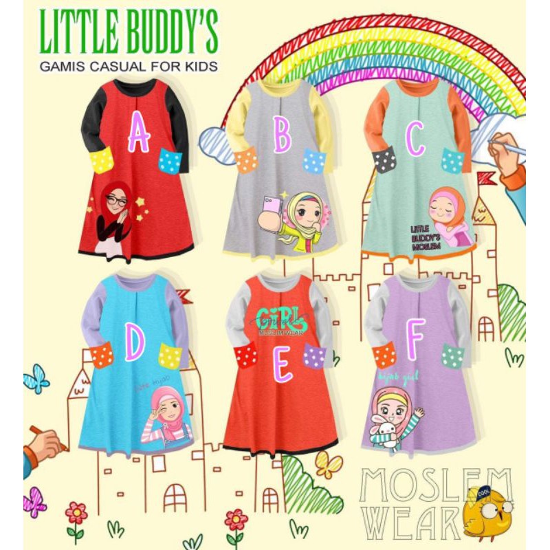 GAMIS ANAK/GAMIS KATUN/GAMIS KAOS/GAMIS ANAK CASUAL/LITTLE BUDDYS/GROSIR BAJU ANAK/BAJU ANAK TANGSEL