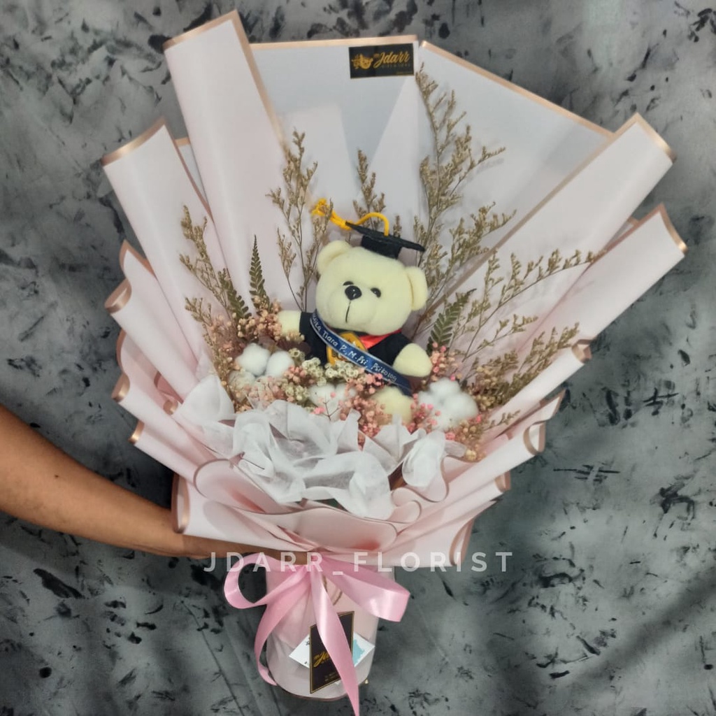 Bouket Boneka Wisuda Full Flower | Bella Bouket Boneka | Bouket Bunga | Premium