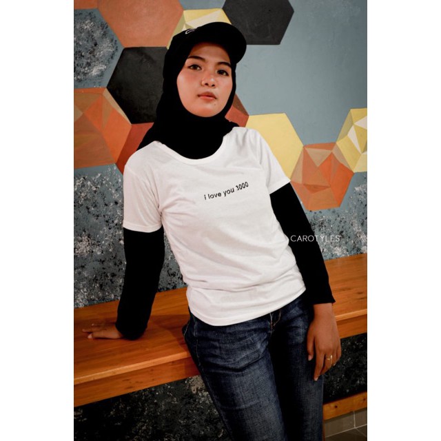  new  KAOS  WANITA  ILY 3000 BORDIR KATUN BAJU  ATASAN 