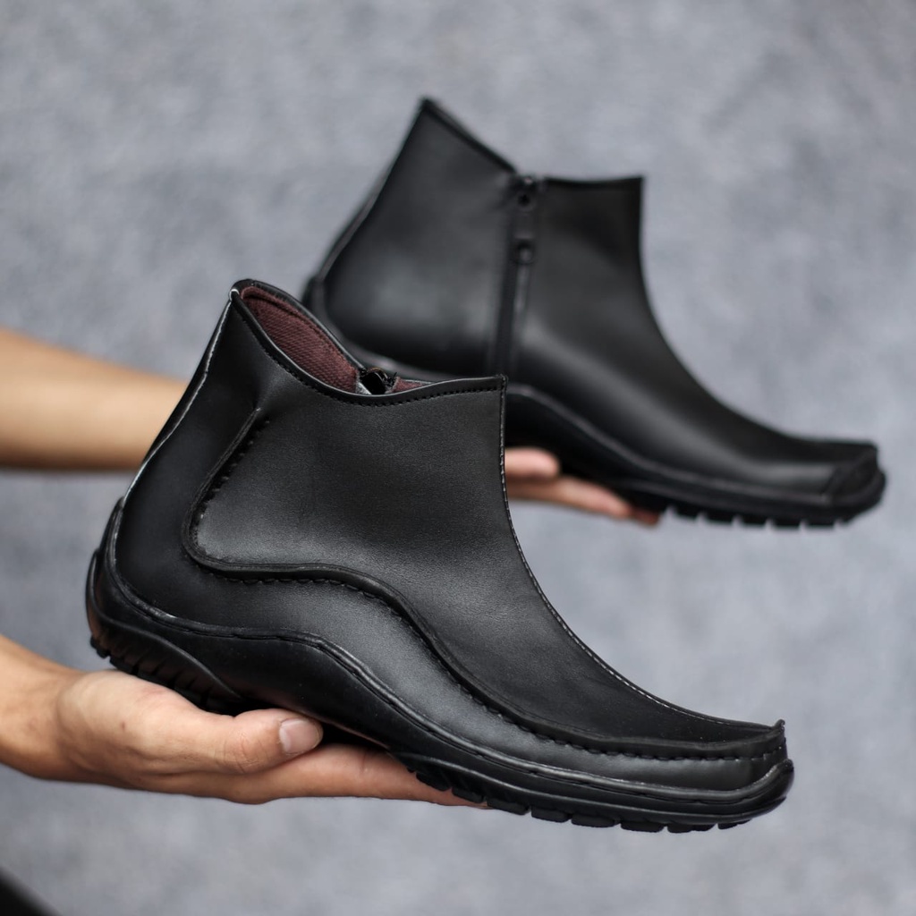 Sepatu Kulit Pria JAKSLET Sepatu Boot Cowok Asli Kulit Original Sepatu Casual Pria Keren