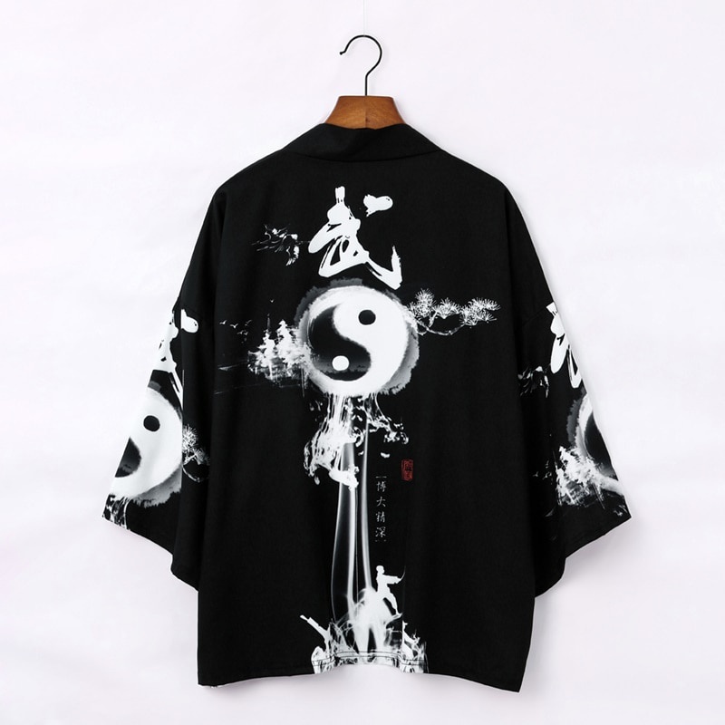 baju kimono jepang Kardigan Kimono Jepang Pria Haori Yukata Kostum Samurai Pria Jaket Kimono Pria Ke