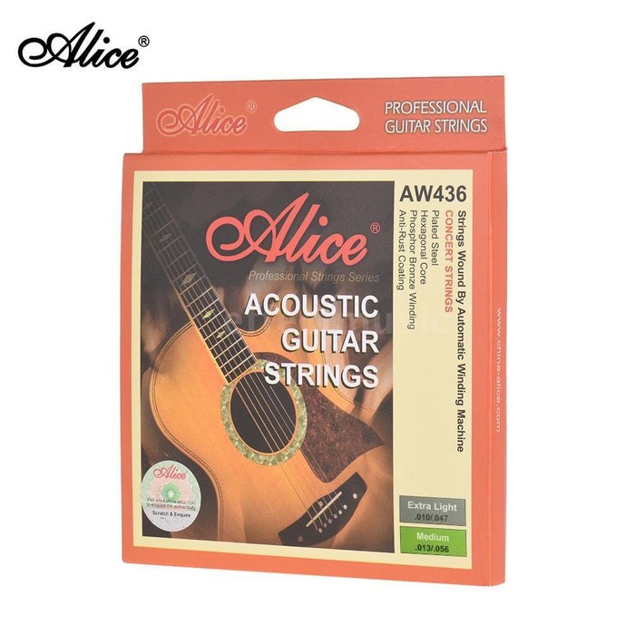 Alice AW436P Senar Gitar Akustik Profesional Anti Karat.