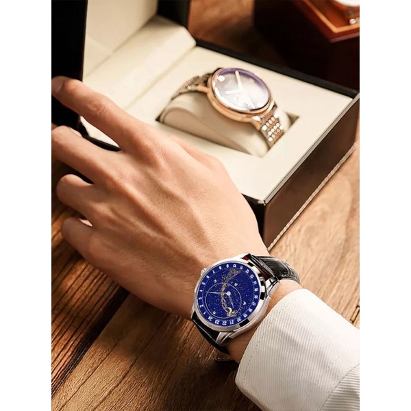 Jam Tangan Mewah Mekanik Otomatis Gypsophila Corium Starry Night Unik Jarang Ada