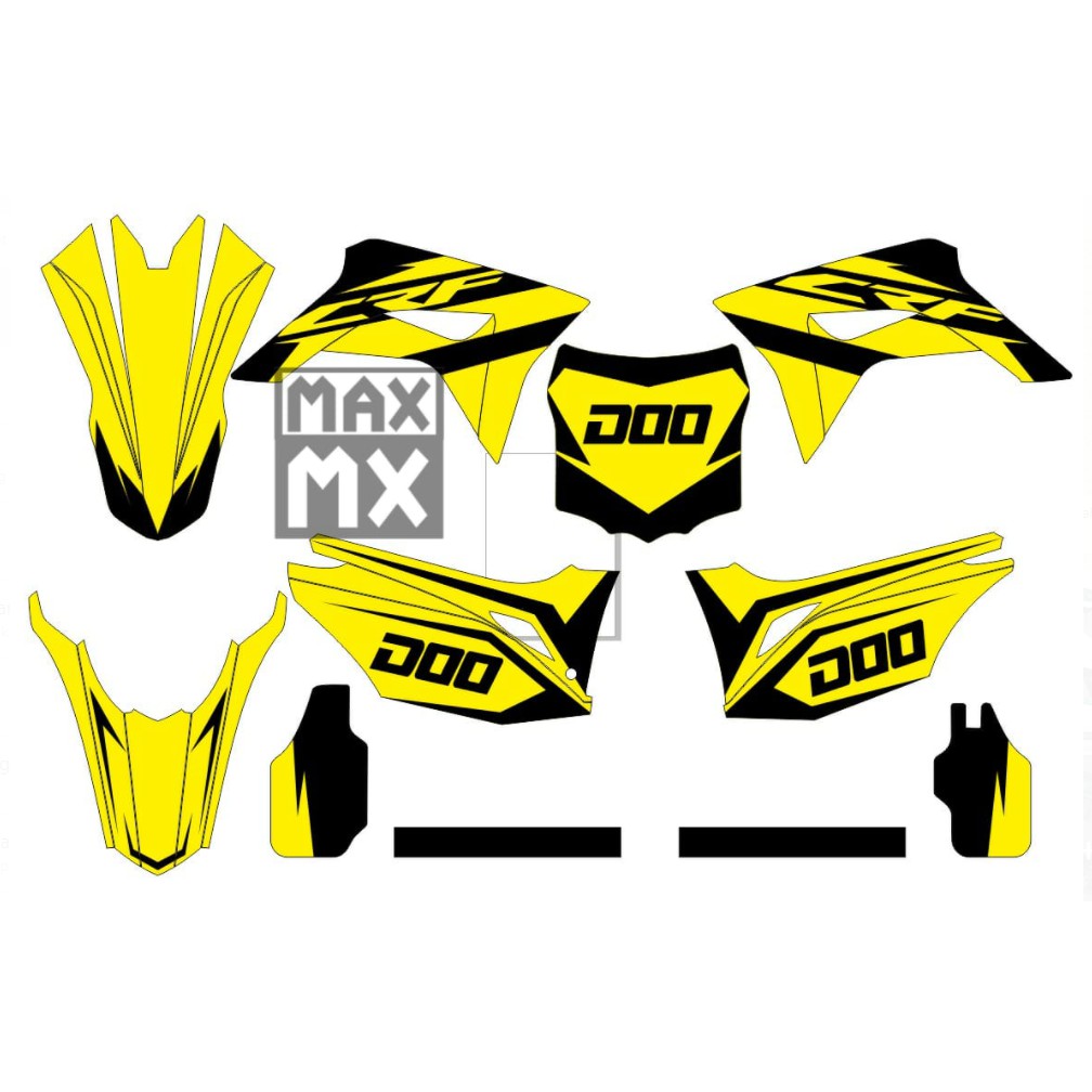Decal Stiker CRF 150 L Dekal Variasi Sticker Striping Custom Full Body kuning simple 095