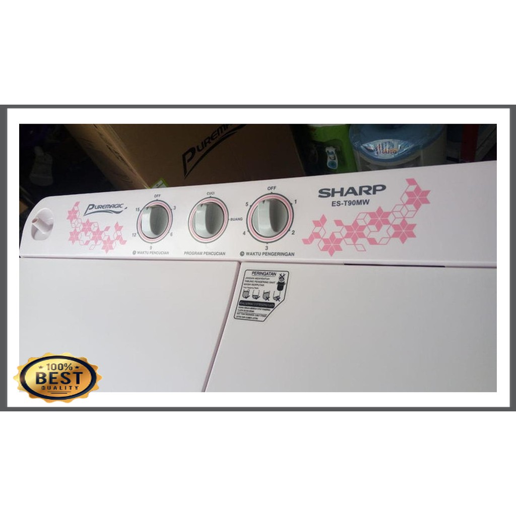 Alat Electronik -  Mesin Cuci 2 Tabung Sharp 90 MW Cuci dan Kering Low Watt 9KG VB-1287-1073