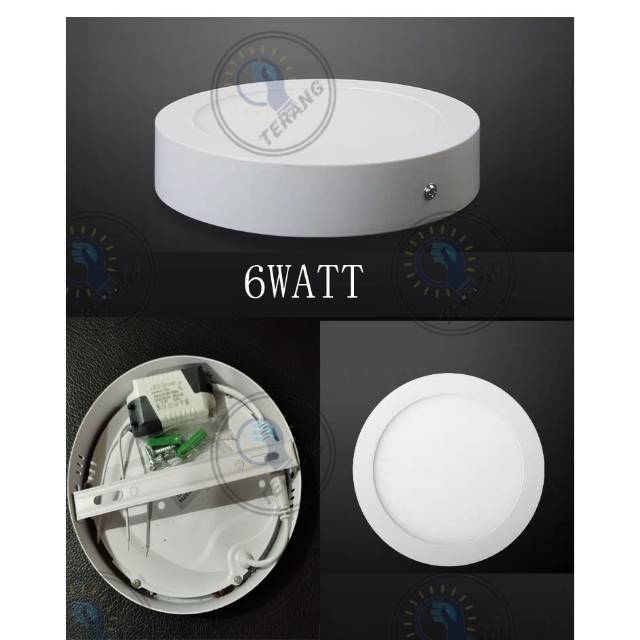  LAMPU  DOWNLIGHT PANEL LED  6w OUTBOW OB PUTIH BULAT  6watt 