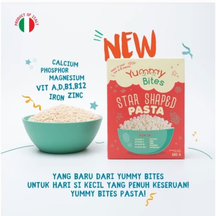 YUMMY BITES PASTA STAR SHAPED 250 GRAM