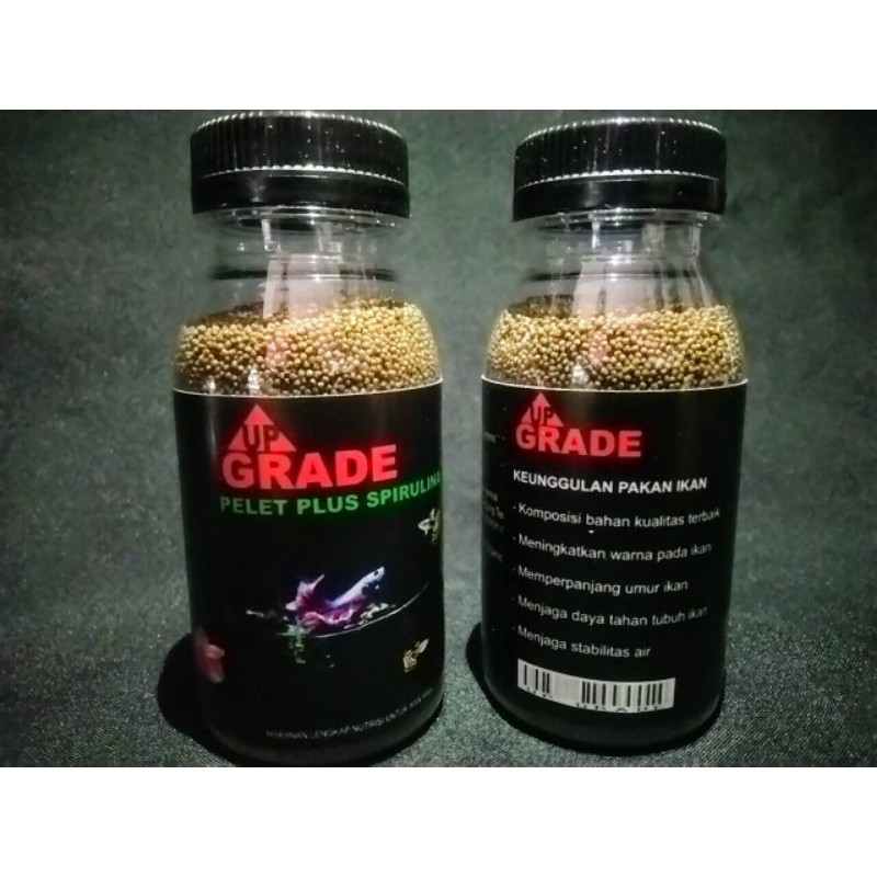 Pakan pelet Ikan cupang dan ikan guppy mengandung spirulina