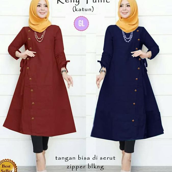 baju tunik murah/baju muslim wanita/atasan muslim/kelly tunic/gl68131 - Maroon TERLARIS