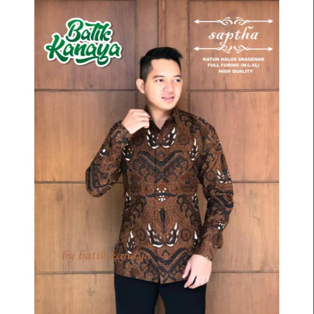 SAPTHA Baju Batik Pria Full Furing Bahan Katun Sragenan