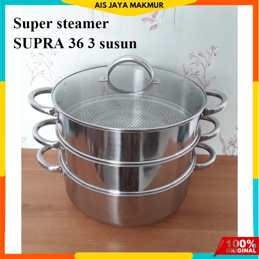 Jual Supra Super Steamer Cm Susun Panci Steamer Atau Kukusan Stainless Shopee Indonesia