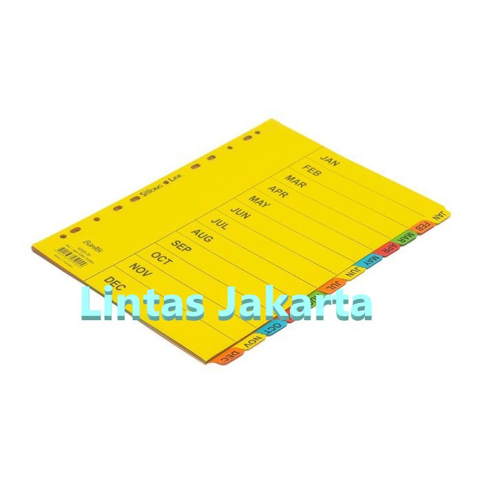 Divider / Pembatas File Bahan Karton Merk Bantex 6059 Bulan Jan - Dec Ukuran A4