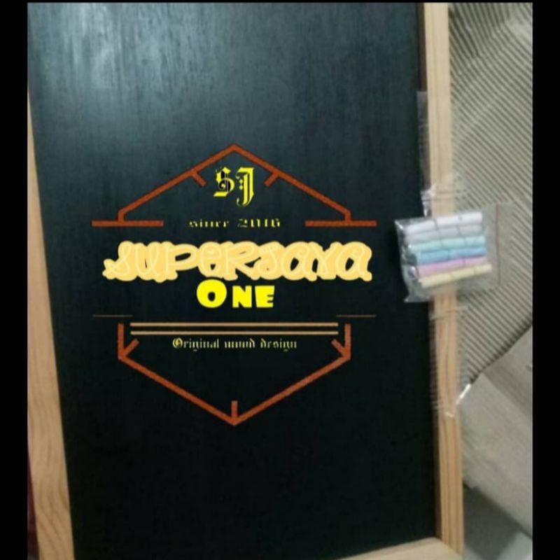 

papan tulis kapur blackboard jati belanda tempel gantung 60x80cm