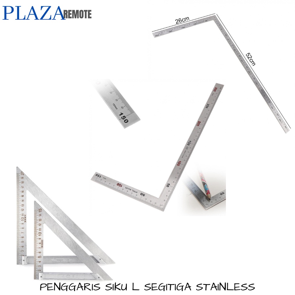 

PENGGARIS SIKU MISTAR TUKANG PRESISI 90 DERAJAT SEGITIGA LURUS STAINLESS