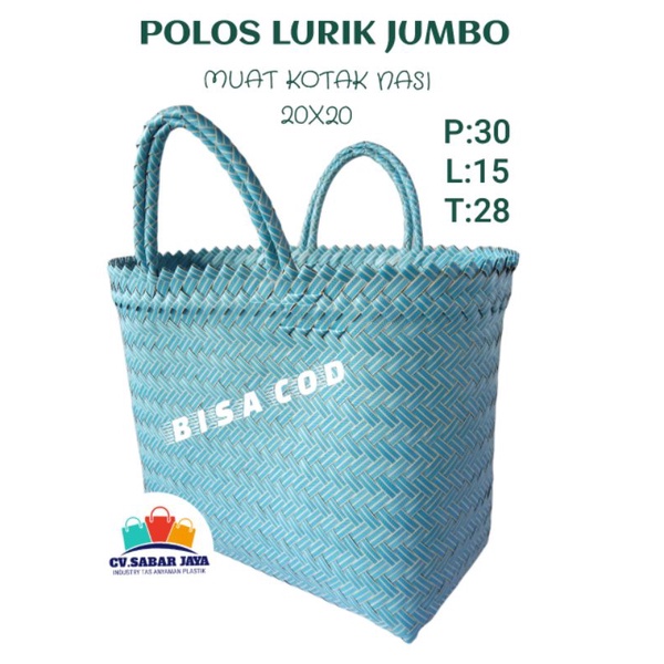 

Tas Anyaman Plastik POLOS LURIK JUMBO Tote bag anyaman wadah berkat murah Kotak Nasi Tas Anyaman Plastik LURIK JUMBO Tas Keranjang Plastik jinjing kecil Tas Anyaman Plastik LURIK JUMBO Belanja pasar Berkat murah ANYAMAN PLASTIK PREMIUM