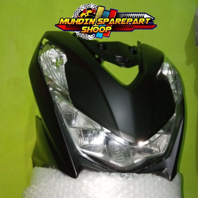 Full set Cover body depan Tameng Reflektor lampu + sen Beat new led Dealuxe K1A 2020 2021 Hitam doff
