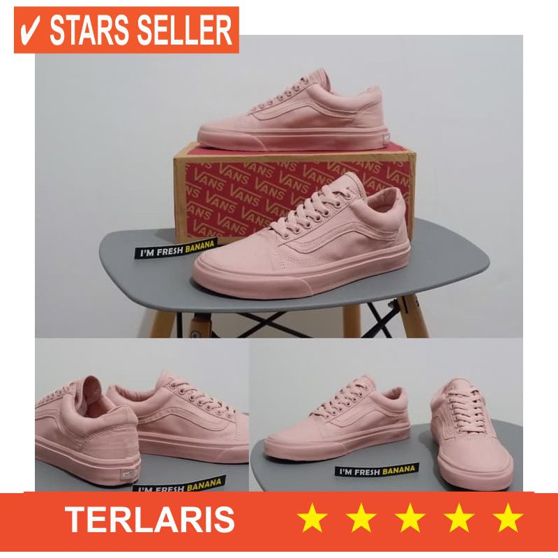 BUAT WANITA SEKOLAH WISUDA KULIAH MAHASISWI PUTIH POLOS PP/ Sepatu Vans Old Skool School Rosy Full