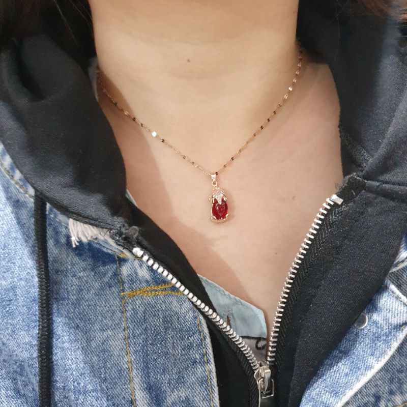 kalung Titanium Asli Rosegold Bandul Pixiu Premium Quality Anti karat anti alergi Stainless steel ori kt0183
