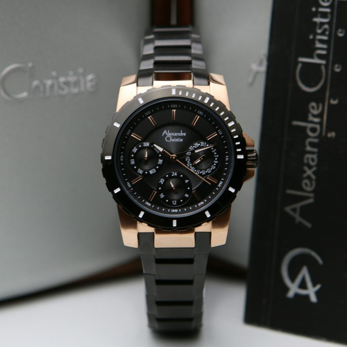 Jam Tangan Wanita Alexandre Christie AC 6141 6141BF Black Rosegold