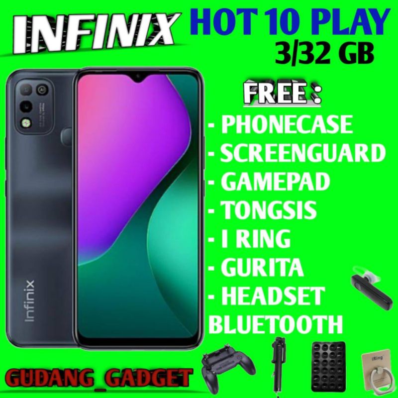 INFINIX HOT 10 PLAY 3/32 RAM 3GB ROM 32GB GARANSI RESMI