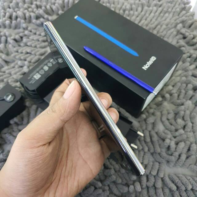 Samsung Note 10 aura glow internal 256gb fullset original-7
