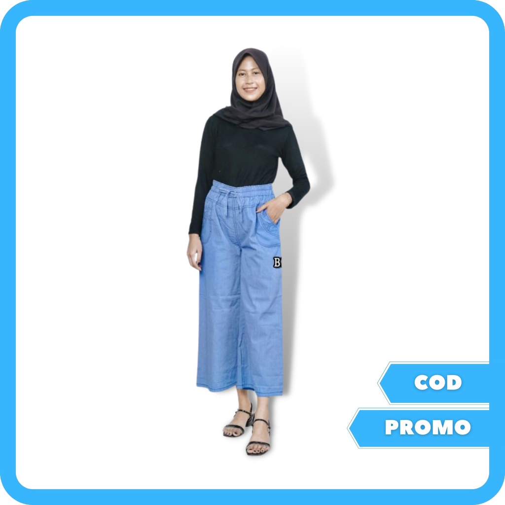 Celana Kulot Jeans / Highwaist Loose Jeans / Kulot Jeans / Kulot Jeans Wanita / Kulot Jeans High Wai