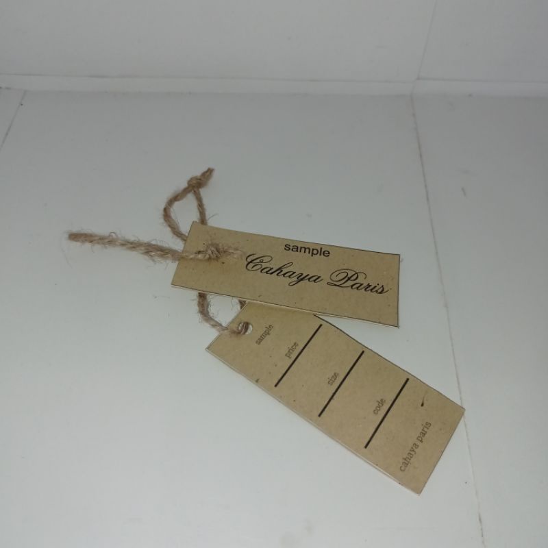 

hang tag craft coklat 2 sisi
