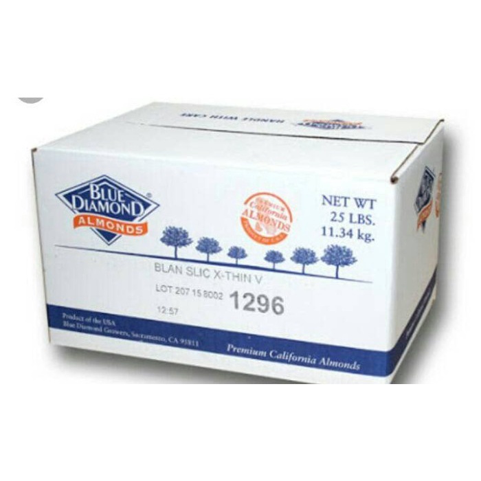 

54ekh Natural Almond Slice / Sliced Blue Diamond 100 Gram ( Tipis , Mentah ) 60J