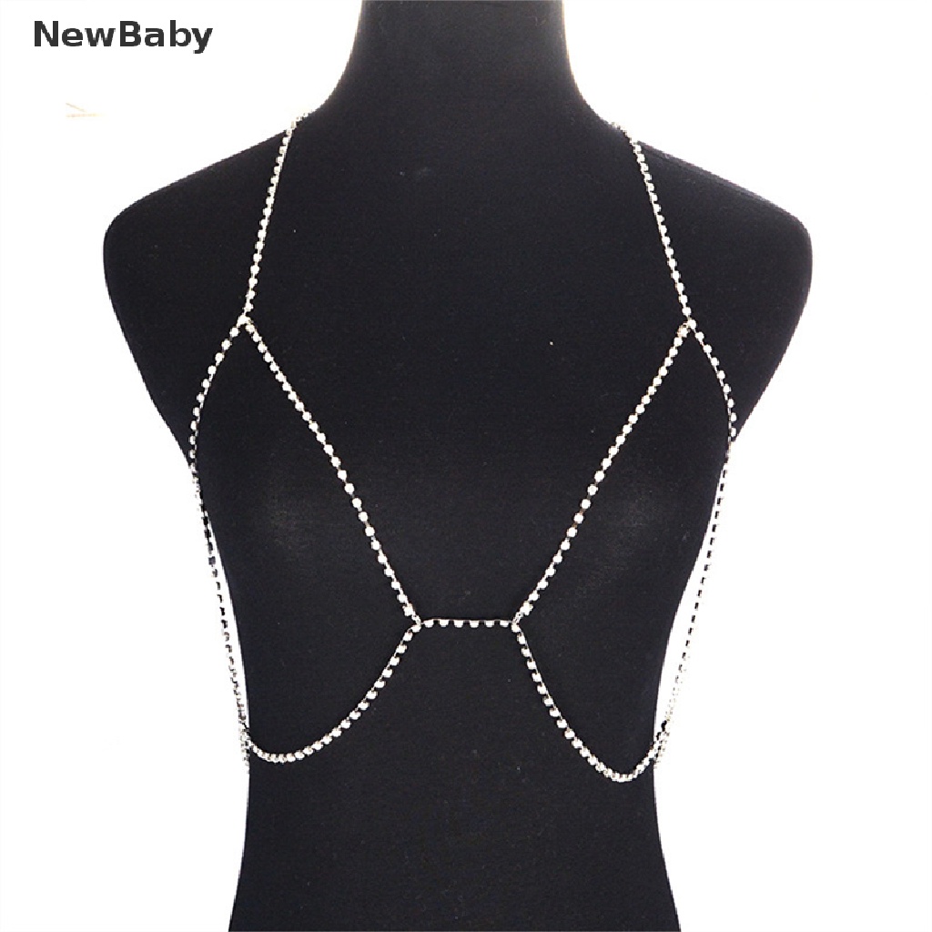 Newbaby Bra Bralette Harness Rantai Kristal Untuk Wanita / Musim Panas / Pantai