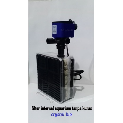 Filter internal aquarium tanpa kuras with crystal bio size M (sedang) semi undergravel