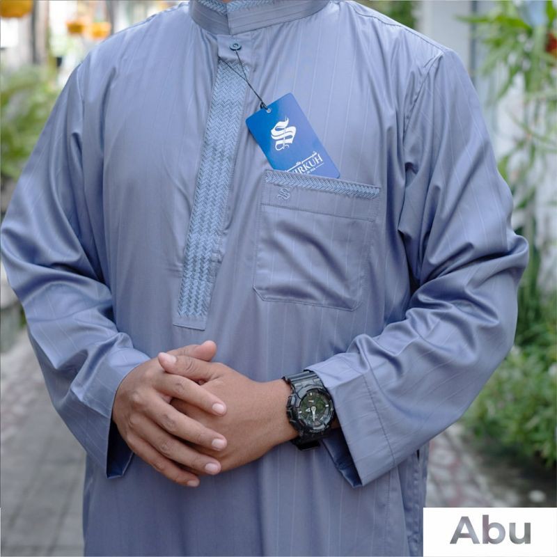 JUBAH SYIRKUH BORDIR LENGAN PANJANG, JUBAH IKHWAN LENGAN PANJANG, JUBAH PRIA