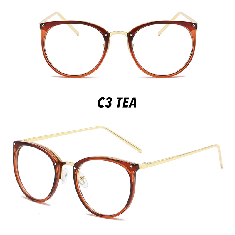 (YUZHU) Bayar di Tempat Myopia Kacamata Wanita Anti Blue Mata Kucing Frame Eyeglasses