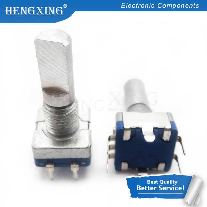 5pcs/lot Half axis rotary encoder,handle length 20mm code switch/ EC11 / digital potentiometer with switch 5Pin In Stock