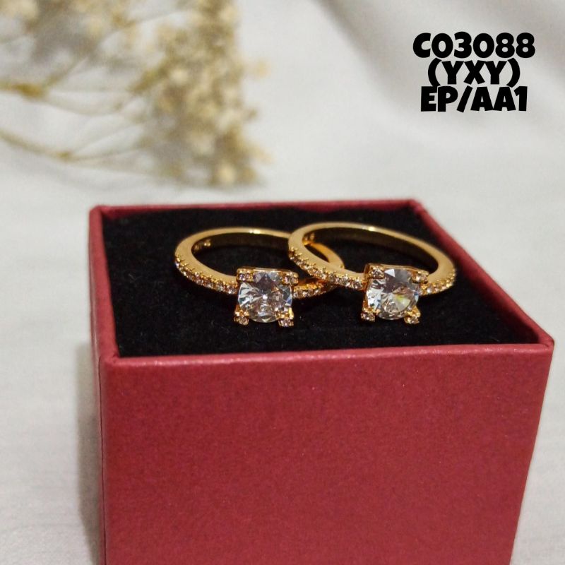 Cincin Yaxiya mata zircon gold C03088