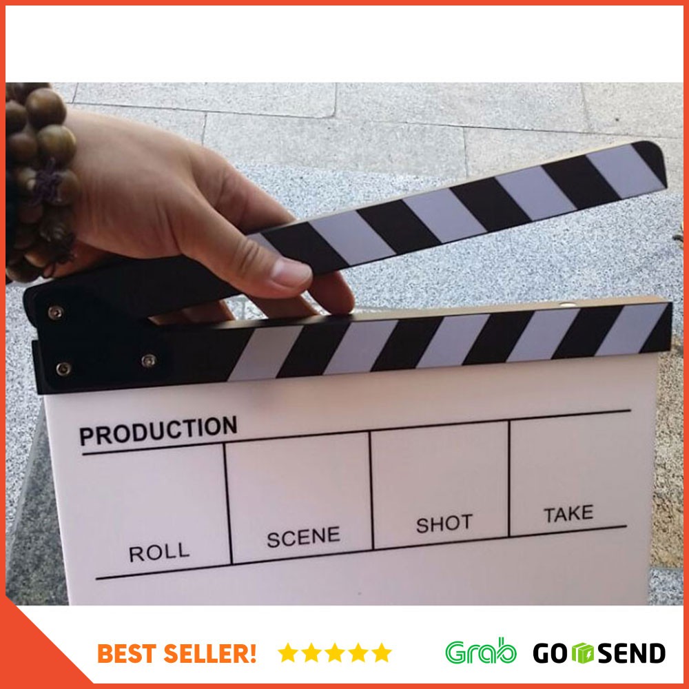 Profesional Clapper Board Colorful Acrylic - White