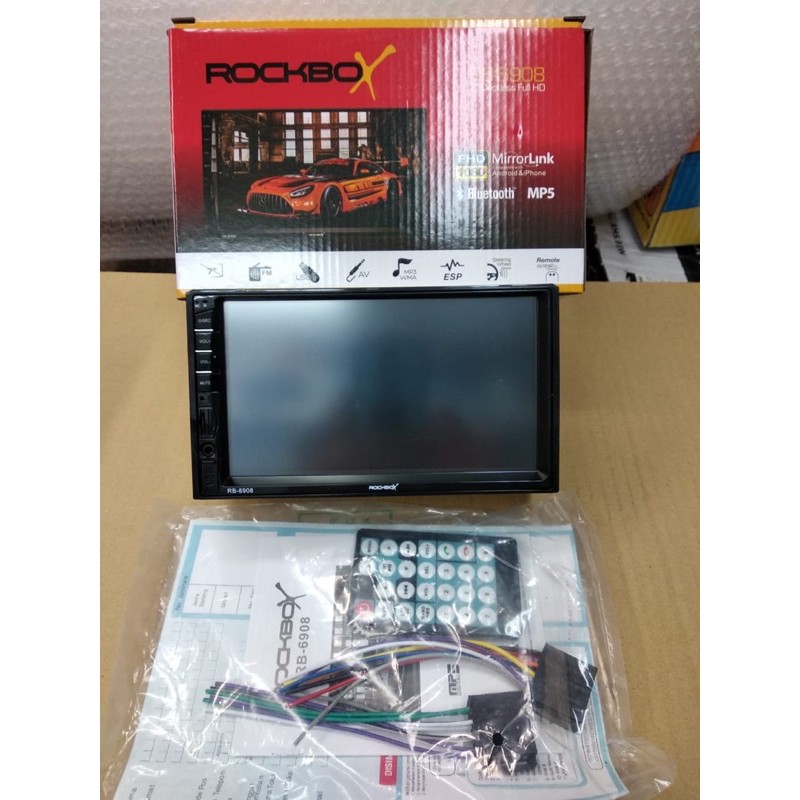 head unit double din deckless full hdd 7" rockbox rb-6908