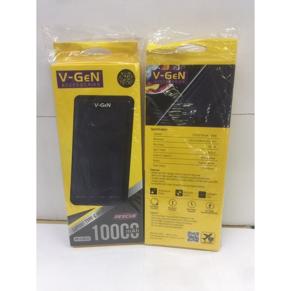 power bank vgen PB-V10K22 10000mAh support type-C Input