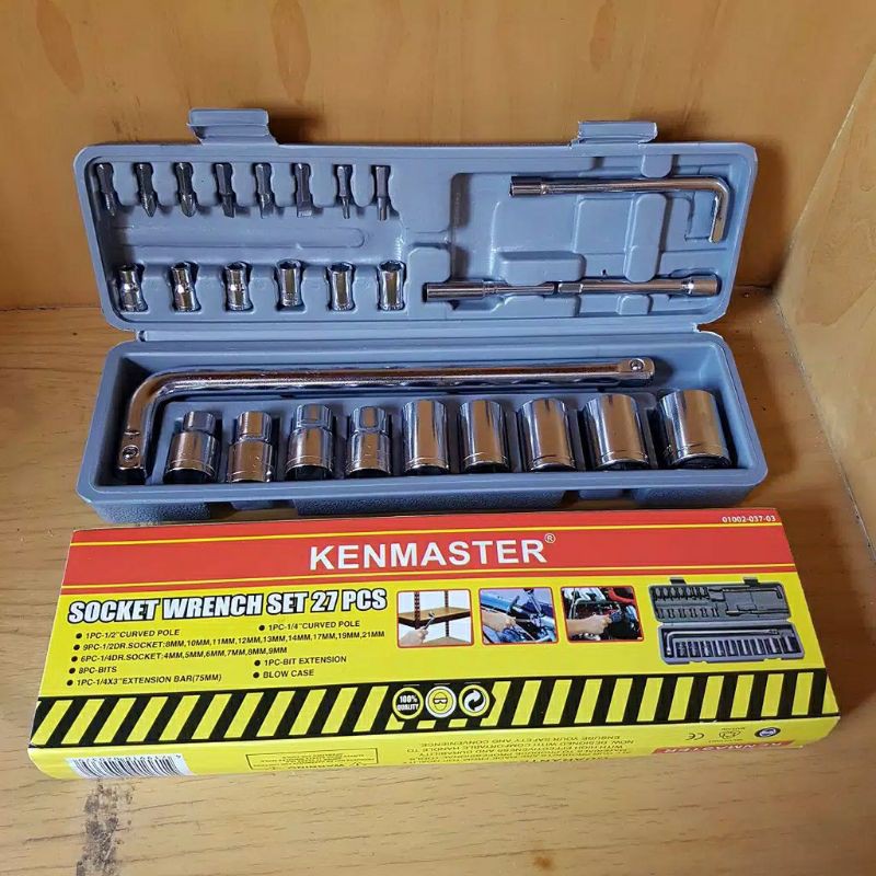 Kenmaster  , 27 PCS  , Kunci Sock Set  , Socket Wrench Set Kunci Sok