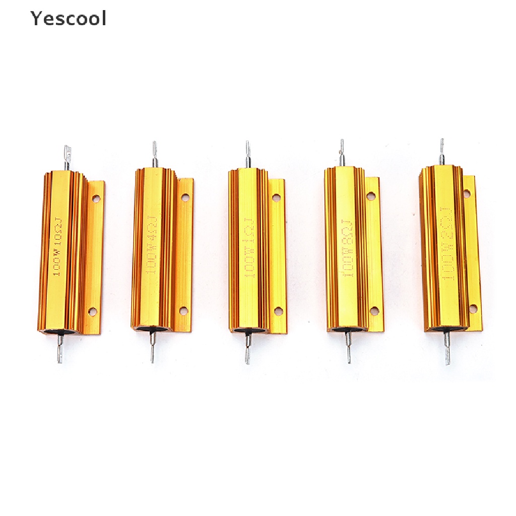 Yescool Masker Wajah Untuk Kecantikan Wanita  Resistor Power 1 / 2 / 4 / 8 / 10 Ohm 100W Bahan Aluminum