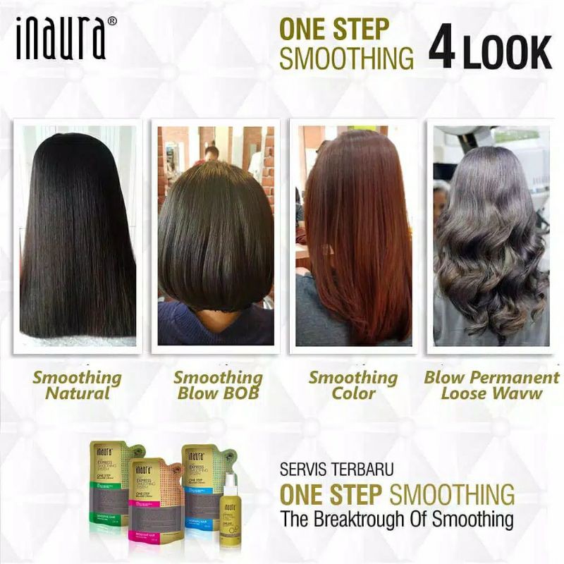 Inaura One Step (750ML) Express Smoothing | Pelurus Rambut Permanen