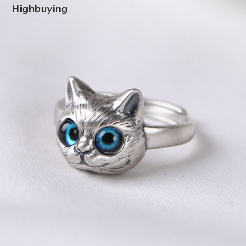 Hbid 2022 Cincin Terbuka Model Kucing Kecil Lucu Gaya Vintage Untuk Wanita