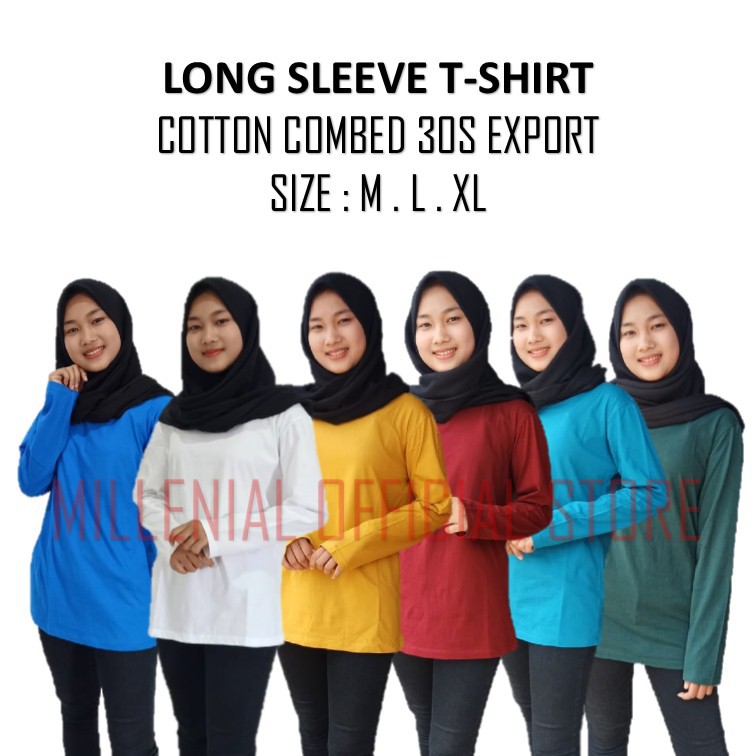 KAOS POLOS PANJANG / COTTON COMBED 30S / EXPORT QUALITY