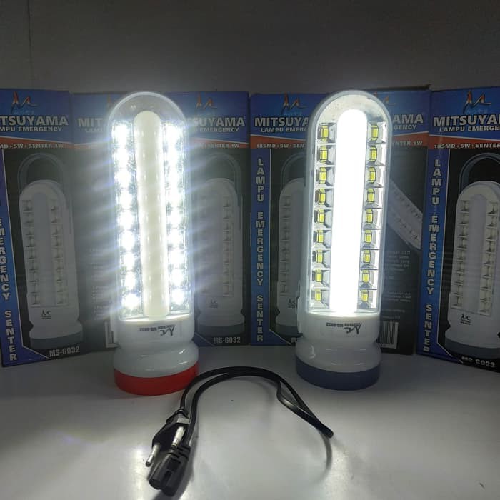 Lampu Senter 2in1 Emergency 18 LED + 5Watt + Senter 1Watt Mitsuyama