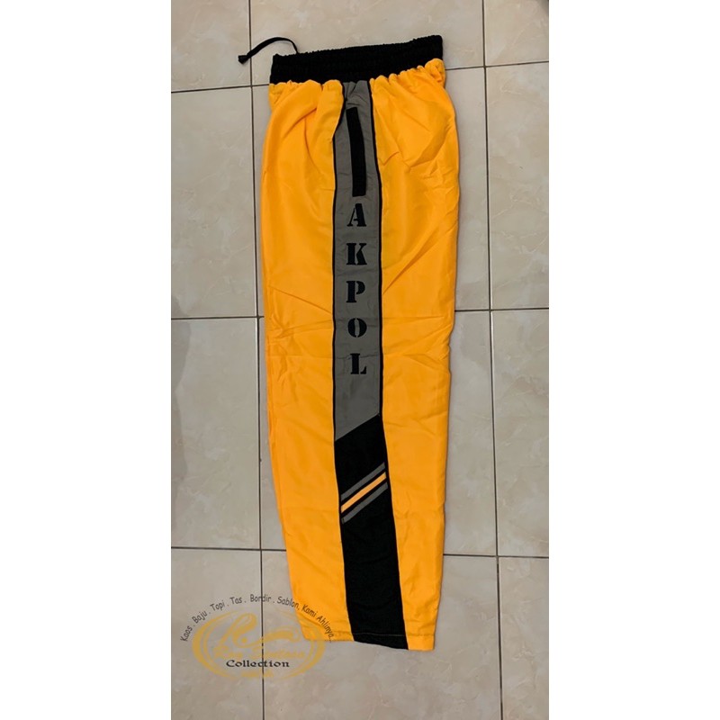 Celana Training Akpol Kuning Bordir Samping + Furing