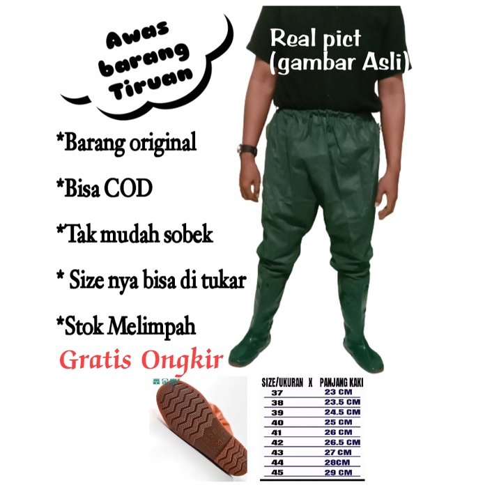 Sepatu boot sawah karet anti keong 110 cm  kwalitas premium