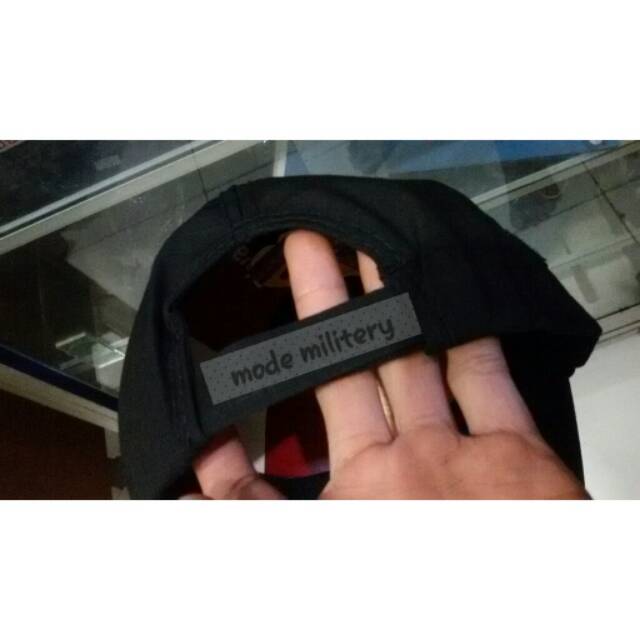 Topi perekat hitam local ripstok cotton